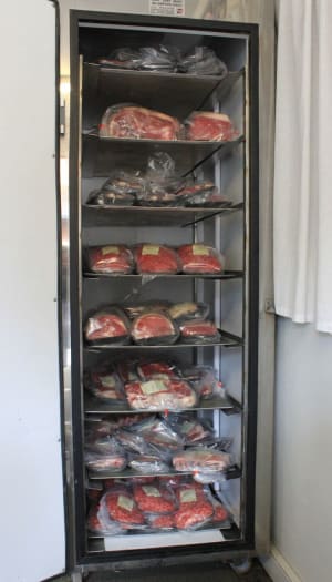 Beef in fridge